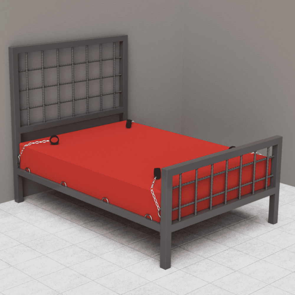 BDSM Bondage Bed Frame With Rebar Headboard - Image 6