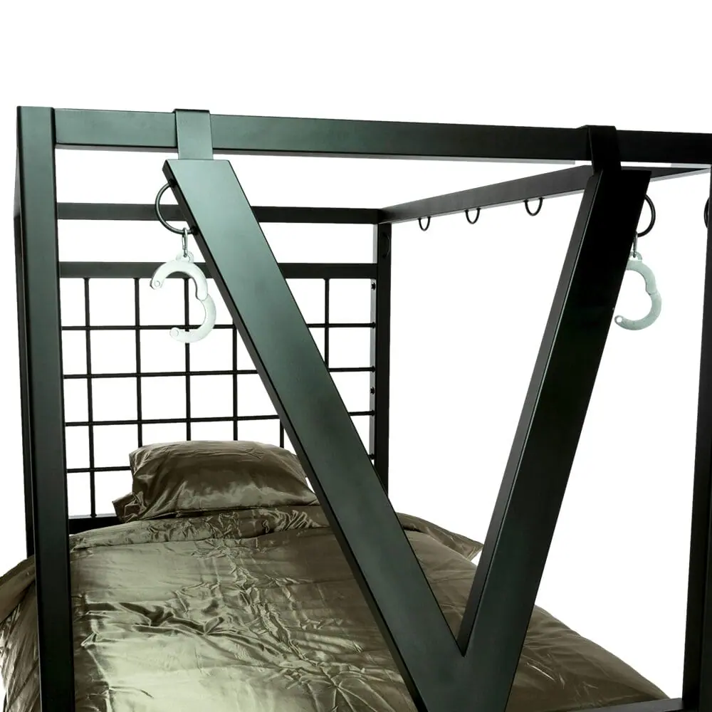 Four Poster BDSM Bondage Bed With Cage - Image 7