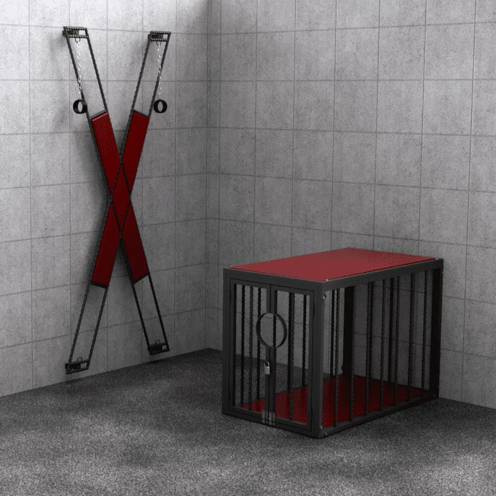Dismantlable BDSM Bondage Cage With Padded Top - Image 5