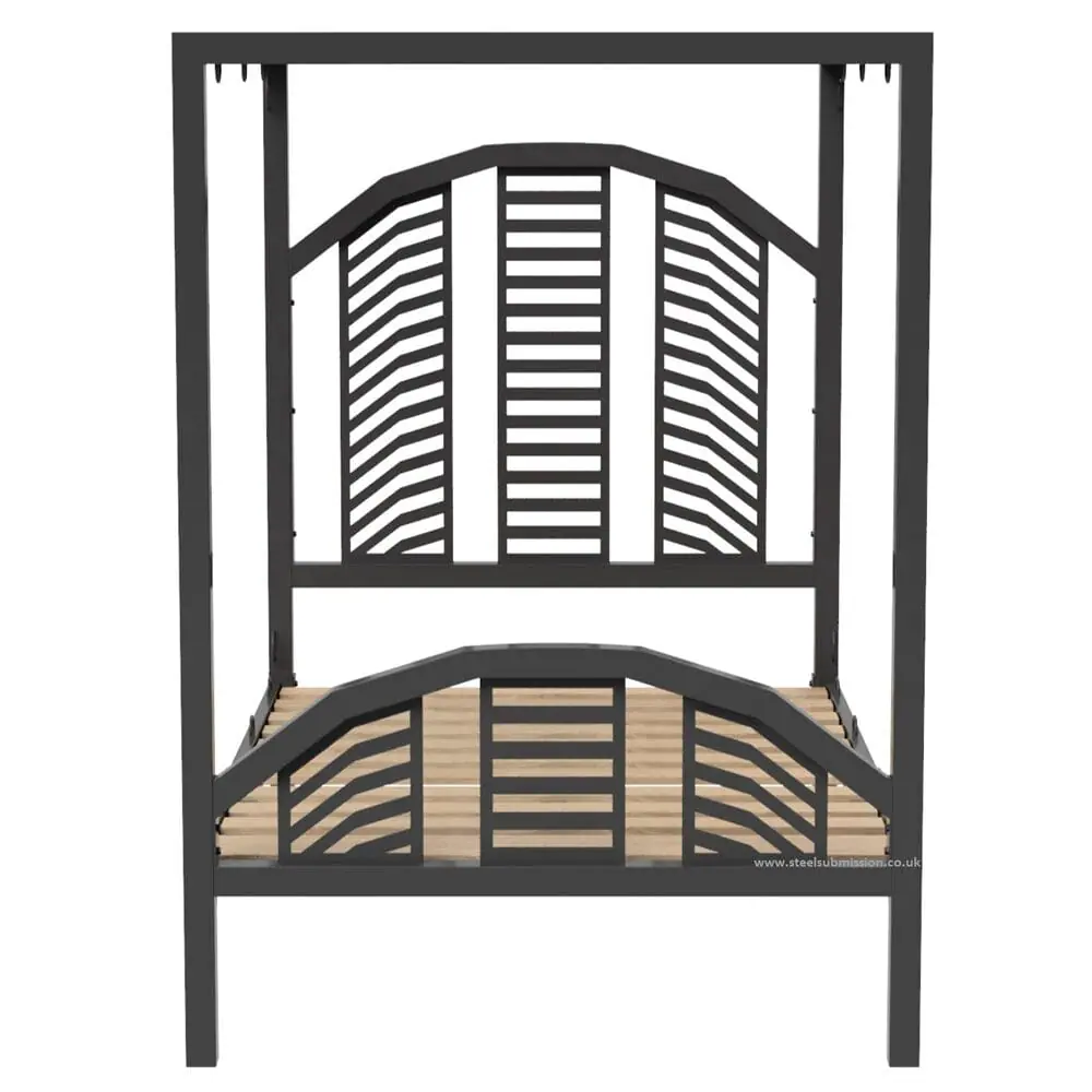 Four Poster BDSM Bondage Bed With Curved Headboard - Image 2