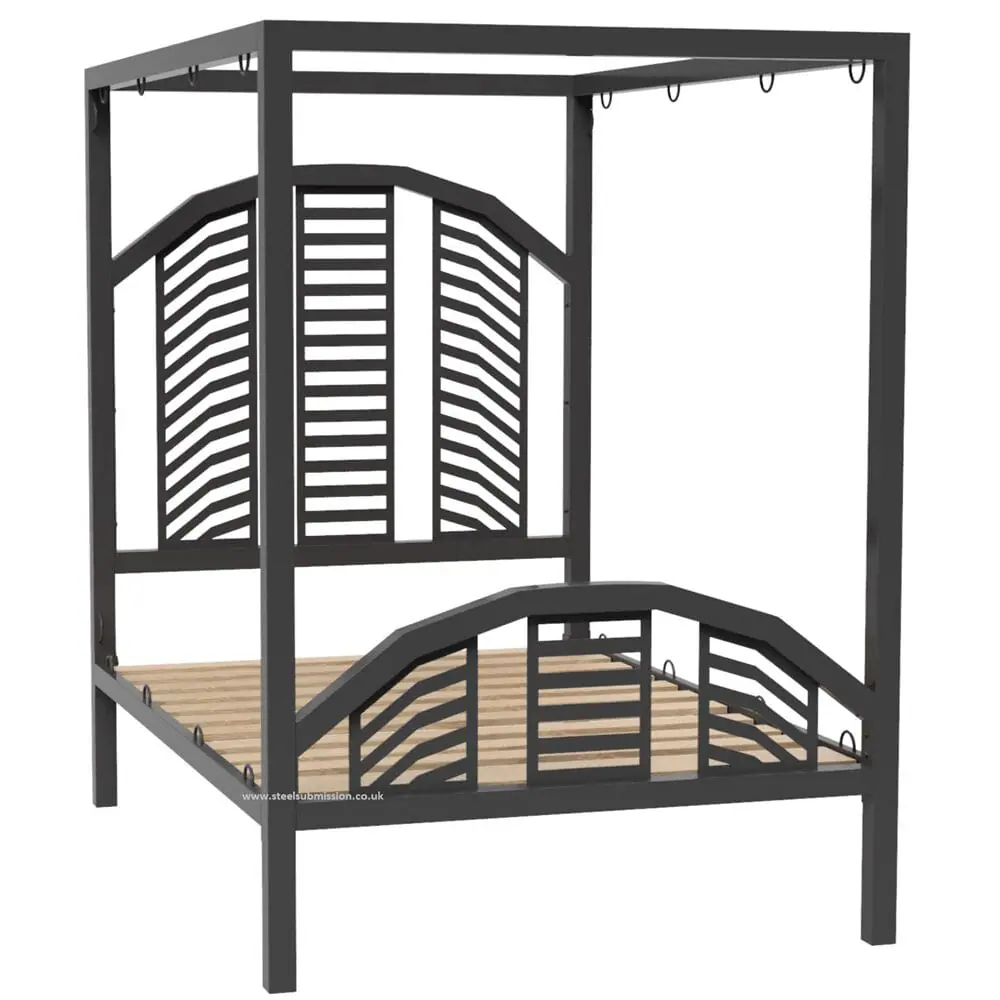 Four Poster BDSM Bondage Bed With Curved Headboard - Image 3