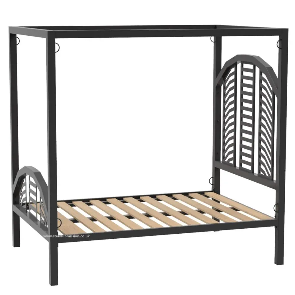 Four Poster BDSM Bondage Bed With Curved Headboard - Image 4