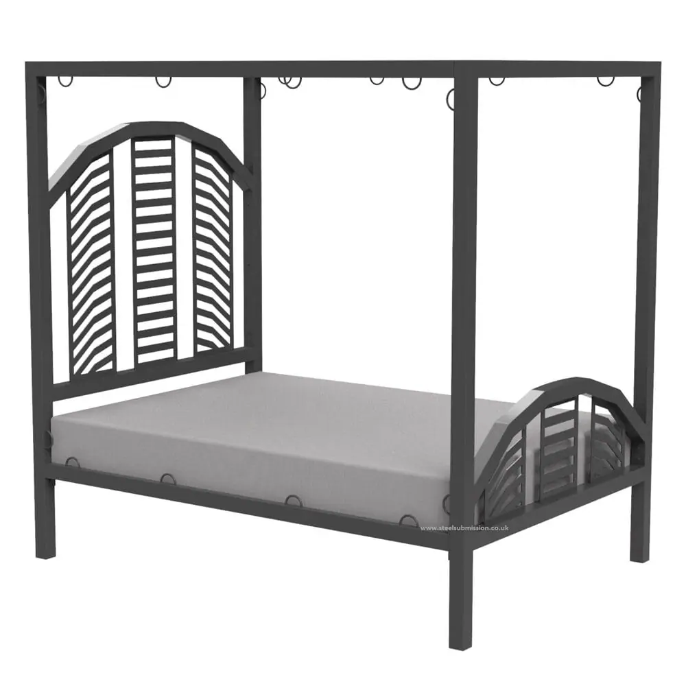 Four Poster BDSM Bondage Bed With Curved Headboard - Image 5