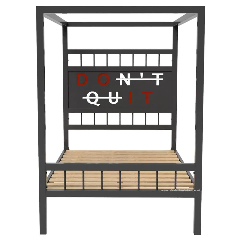 Four Poster BDSM Bondage Bed With Led Light Up Laser Cut Out Letters - Image 2