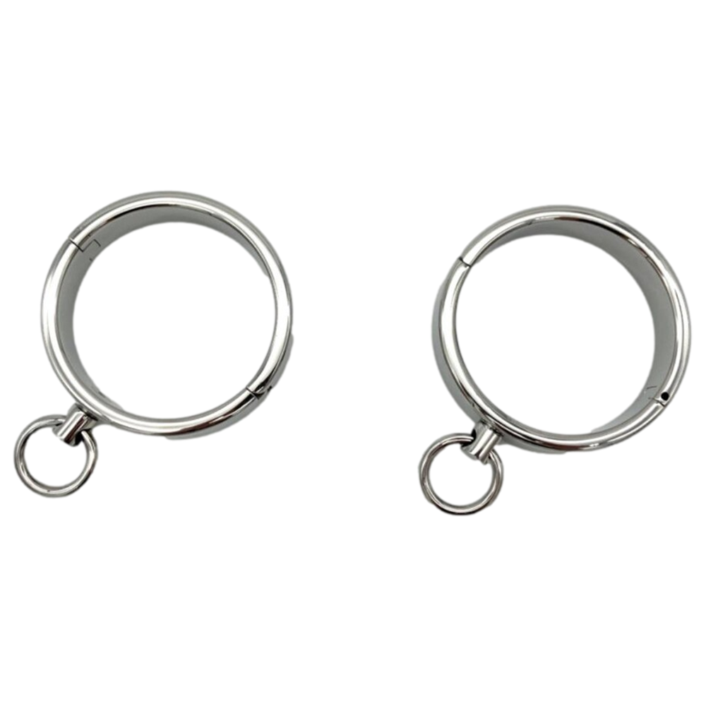 Pair of Stainless Steel Heavy Duty BDSM Wrist Cuffs - Image 3