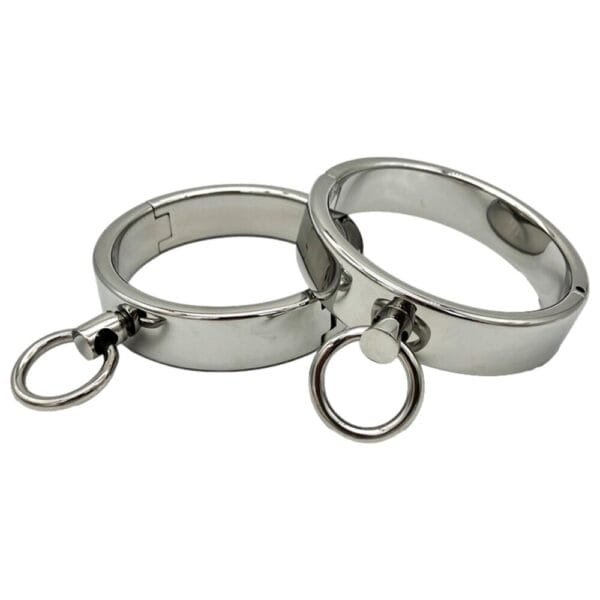 Pair of Stainless Steel Heavy Duty BDSM Wrist Cuffs