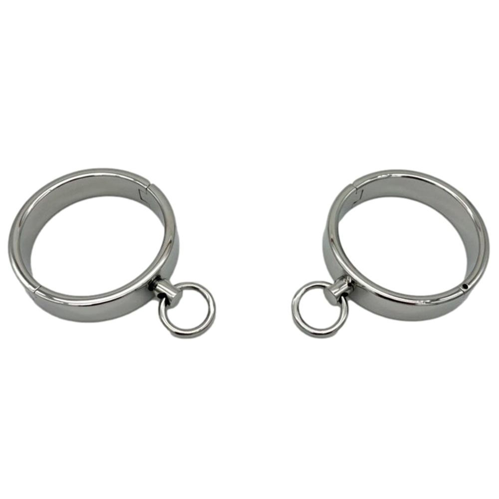 Pair of Stainless Steel Heavy Duty BDSM Wrist Cuffs - Image 2