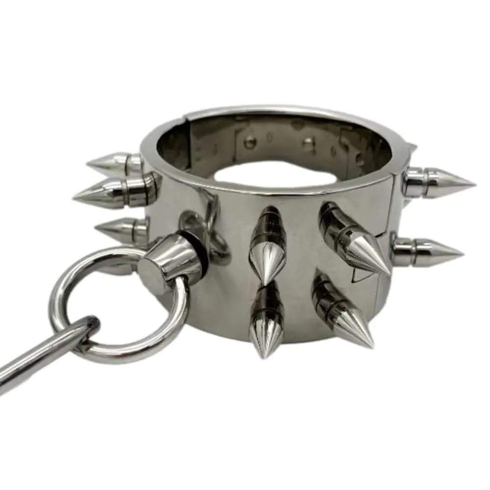 Spiked Stainless Steel Heavy Duty BDSM Handcuffs - Image 5